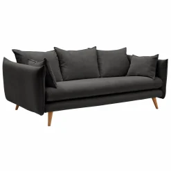 Canapé velours côtelé Orion - Anthracite - 3 places