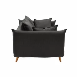 Canapé velours côtelé Orion - Anthracite - 3 places