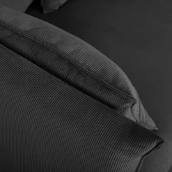 Canapé velours côtelé Orion - Anthracite - 3 places