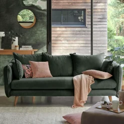 Canapé velours côtelé Orion - Vert Cèdre - 3 places