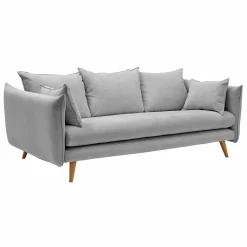 Canapé velours côtelé Orion - Gris - 4 places