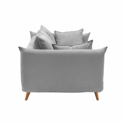 Canapé velours côtelé Orion - Gris - 4 places