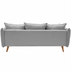 Canapé velours côtelé Orion - Gris - 4 places