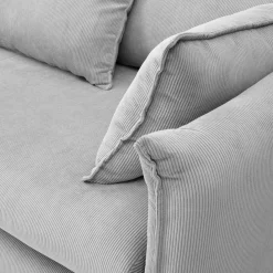 Canapé velours côtelé Orion - Gris - 4 places