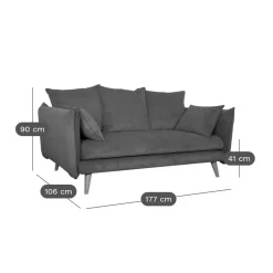 Canapé velours côtelé Orion - Bleu Prusse - 2 places