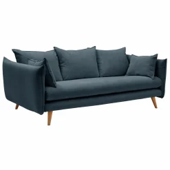 Canapé velours côtelé Orion - Bleu Prusse - 3 places