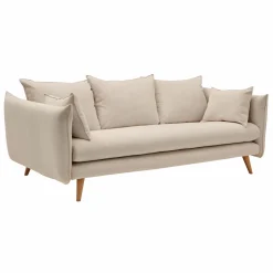 Canapé velours côtelé Orion - Beige - 4 places