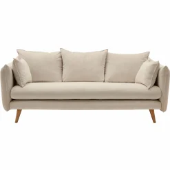 Canapé velours côtelé Orion - Beige - 4 places