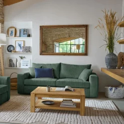 Canapé velours côtelé Otto - Vert - 3 places