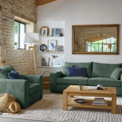 Canapé velours côtelé Otto - Vert - 3 places