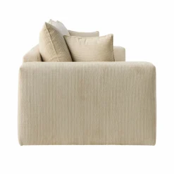 Canapé velours côtelé Otto - Beige - 4 places