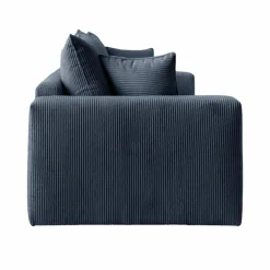 Canapé velours côtelé Otto - Bleu - 4 places