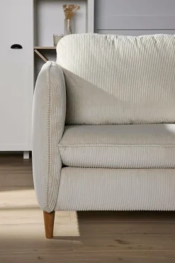 Canapé velours côtelé Portimo - Beige - 2 places