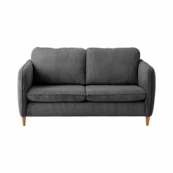 Canapé velours côtelé Portimo - Gris - 2 places