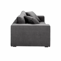 Canapé velours Maé - Gris - 5 places