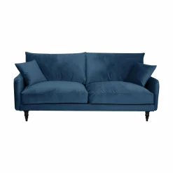 Canapé velours Olie - Bleu - 4 places