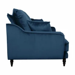 Canapé velours Olie - Bleu - 4 places