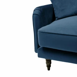 Canapé velours Olie - Bleu - 4 places