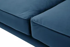 Canapé velours Olie - Bleu - 4 places