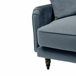 Canapé velours Olie - Bleu gris - 3 places