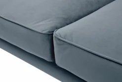 Canapé velours Olie - Bleu gris - 3 places