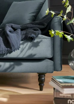 Canapé velours Olie - Bleu gris - 2 places