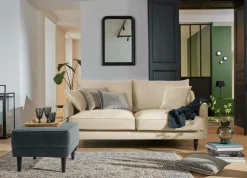 Canapé velours Olie - Ecru - 4 places