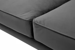 Canapé velours Olie - Gris - 3 places