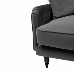 Canapé velours Olie - Gris - 2 places