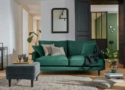 Canapé velours Olie - Vert Forêt - 2 places