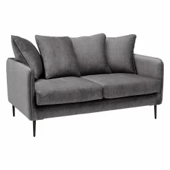 Canapé velours Olympe - Anthracite - 2 places