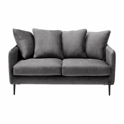 Canapé velours Olympe - Anthracite - 2 places