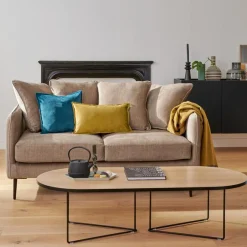 Canapé velours Olympe - Beige - 2 places