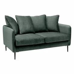 Canapé velours Olympe - Bleu - 2 places