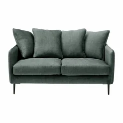 Canapé velours Olympe - Bleu - 2 places