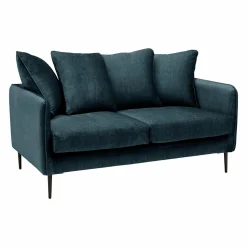Canapé velours Olympe - Bleu Marine - 2 places