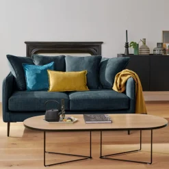 Canapé velours Olympe - Bleu Marine - 2 places