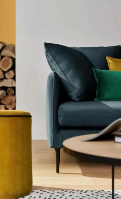 Canapé velours Olympe - Bleu Marine - 3 places