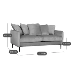 Canapé velours Olympe - Bleu Marine - 3 places