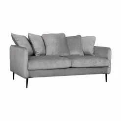 Canapé velours Olympe - Gris - 3 places