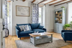 Canapé velours Orso - Bleu - 3 places