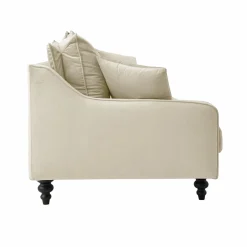 Canapé velours Orso - Ecru - 4 places