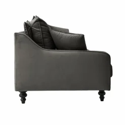 Canapé velours Orso - Gris Clair - 4 places