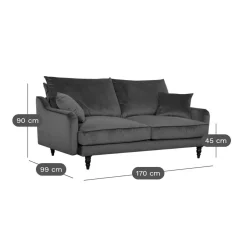 Canapé velours Orso - Gris Clair - 2 places