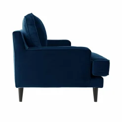 Canapé velours Oscar - Bleu - 2 places