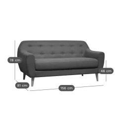 Canapé velours Paimpol - Bleu Nuit - 2 places