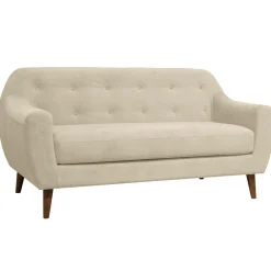 Canapé velours Paimpol - Crème - 2 places