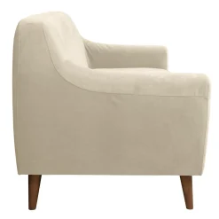 Canapé velours Paimpol - Crème - 3 places