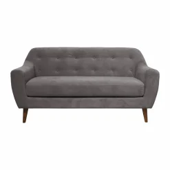 Canapé velours Paimpol - Gris Clair - 2 places