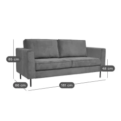 Canapé velours Pietra - Gris Clair